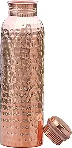 HOMEZY Copper Water Bottle 34oz/1000ml 100% Pure Handmade
