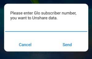 please enter glo subscriber number you want to unshare please enter glo subscriber number you want to unshare