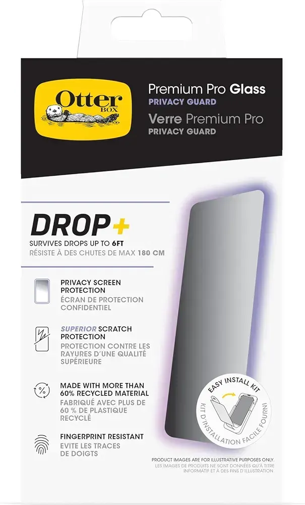 OtterBox Premium Pro privacy glass protector on iPhone 16 Pro Max