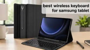 Logitech Pebble Keys 2 K380s wireless keyboard paired with a Samsung Galaxy tablet running DeX mode