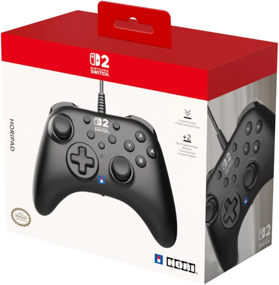 HORI HORIPAD Turbo Wired Controller for Nintendo Switch 2 Black Edition