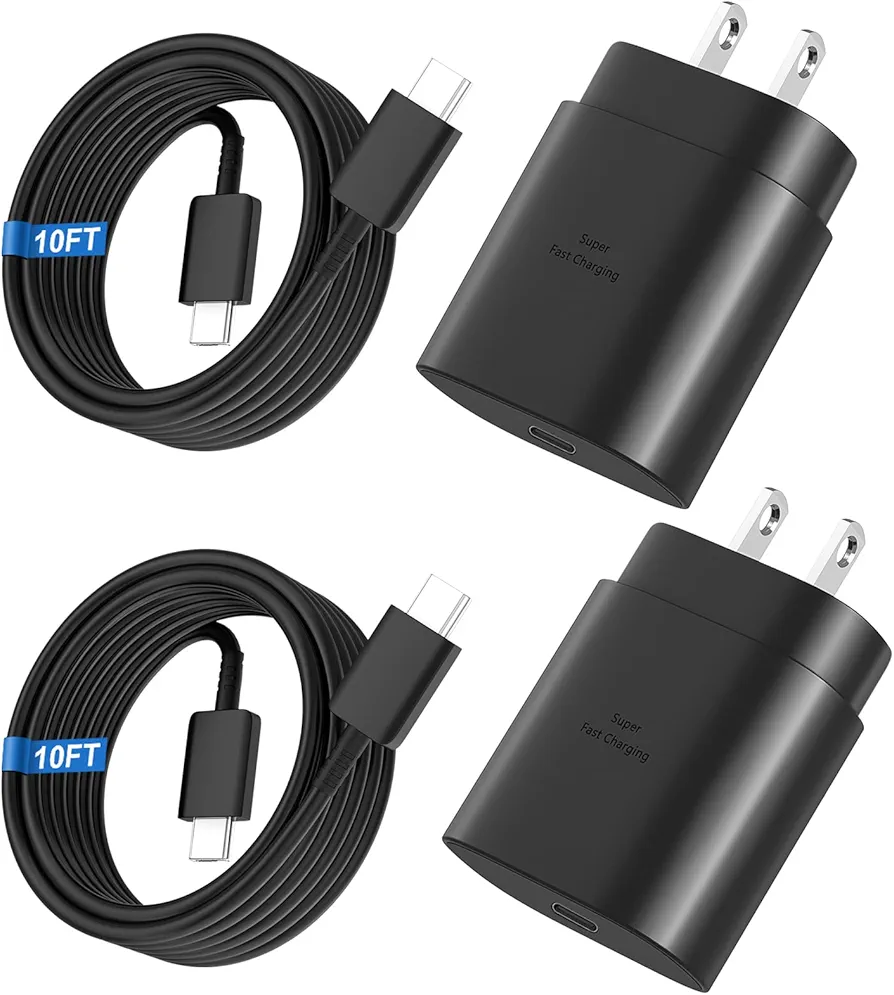 25W Super Fast Charging dual pack wall plugs for Samsung Galaxy S25 Ultra battery health