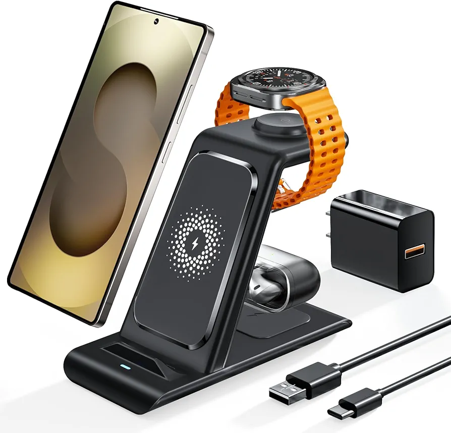 3-in-1 wireless charging station for Samsung Galaxy S25 Ultra Watch 8 and Buds Pro