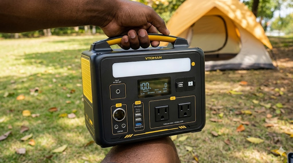 5 Best Portable Power Station for Camping: The Ultimate Off-Grid Energy Guide 1 A man holding one of the best portable power station for camping