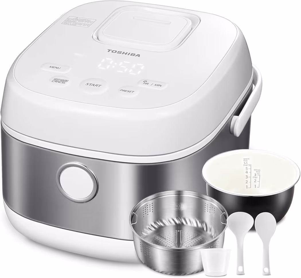 Toshiba induction heating low carb rice cooker removing starch from rice