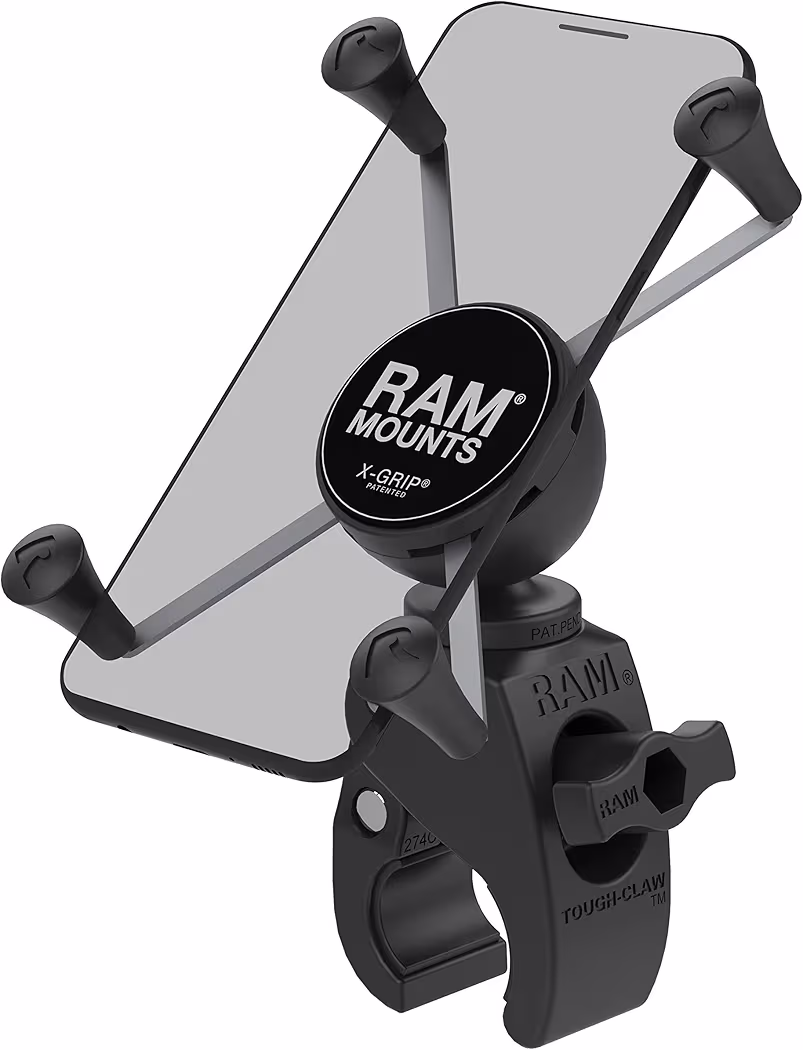 RAM Mounts X-Grip attached to fishing boat rail