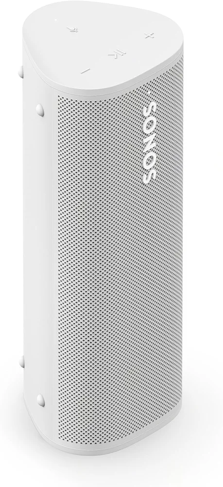Sonos Roam 2 wireless speaker placed on a kitchen countertop