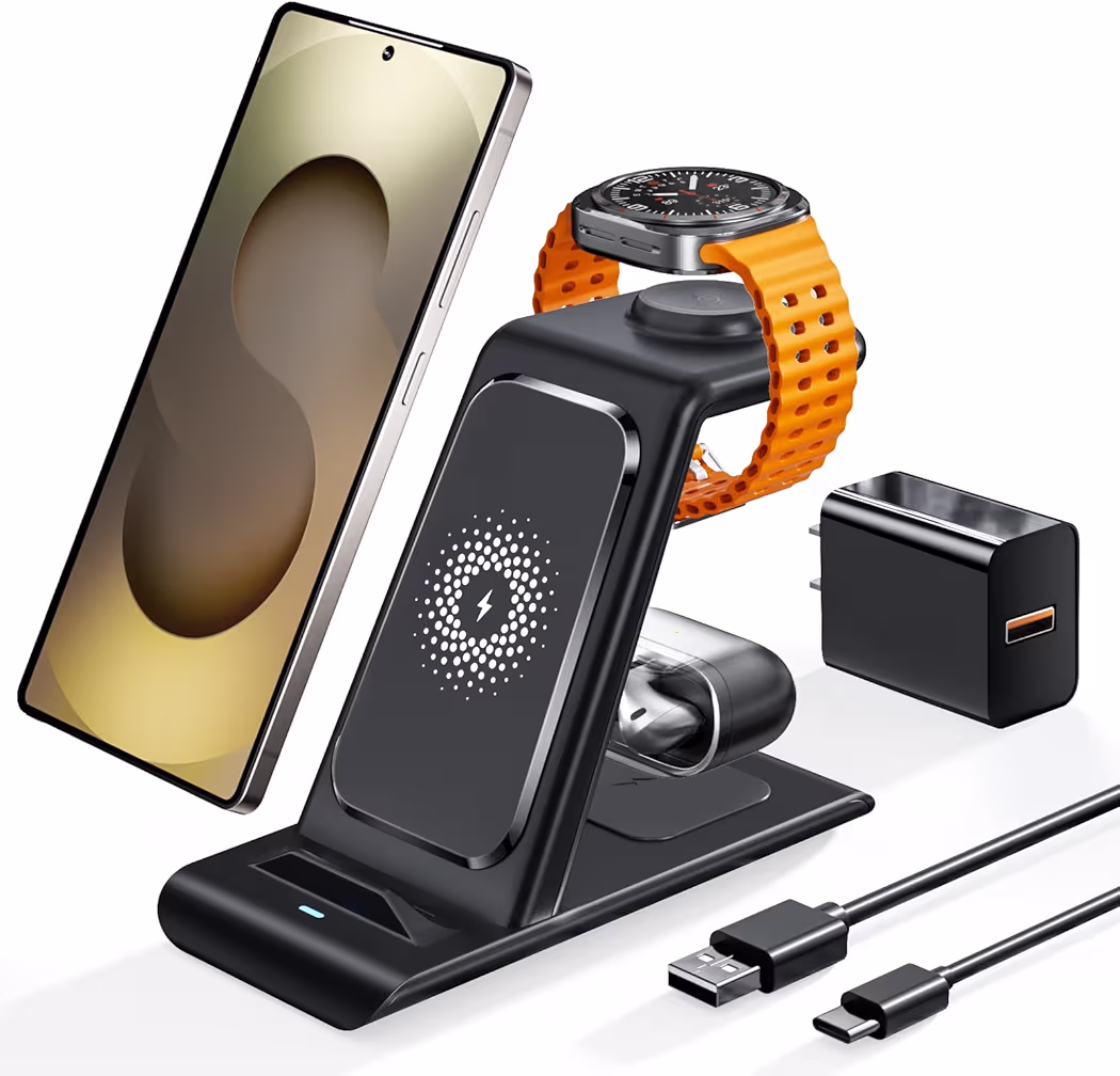 3-in-1 Samsung wireless charging station for S25 Ultra