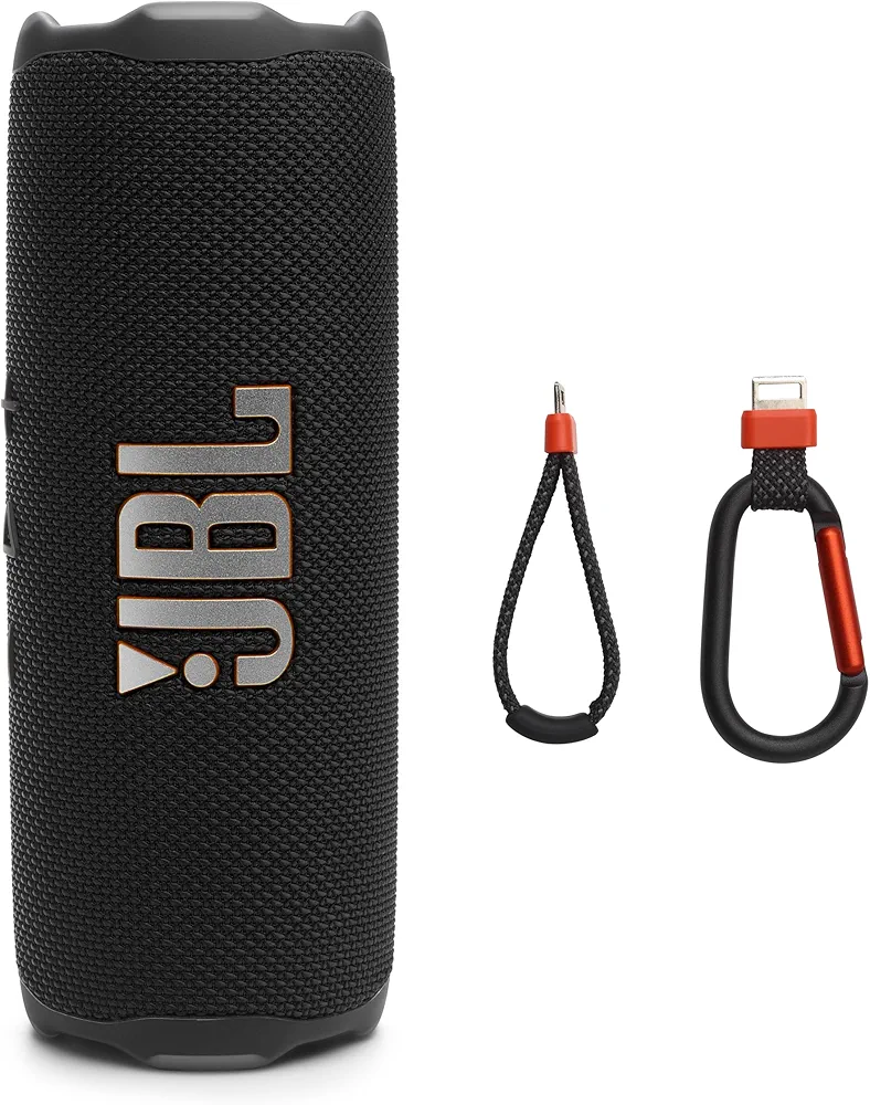 JBL Flip 7 waterproof Bluetooth speaker placed beside a swimming pool
