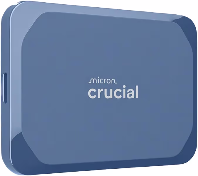 Crucial X10 Portable SSD connected to a Galaxy S26 Ultra for video file transfers