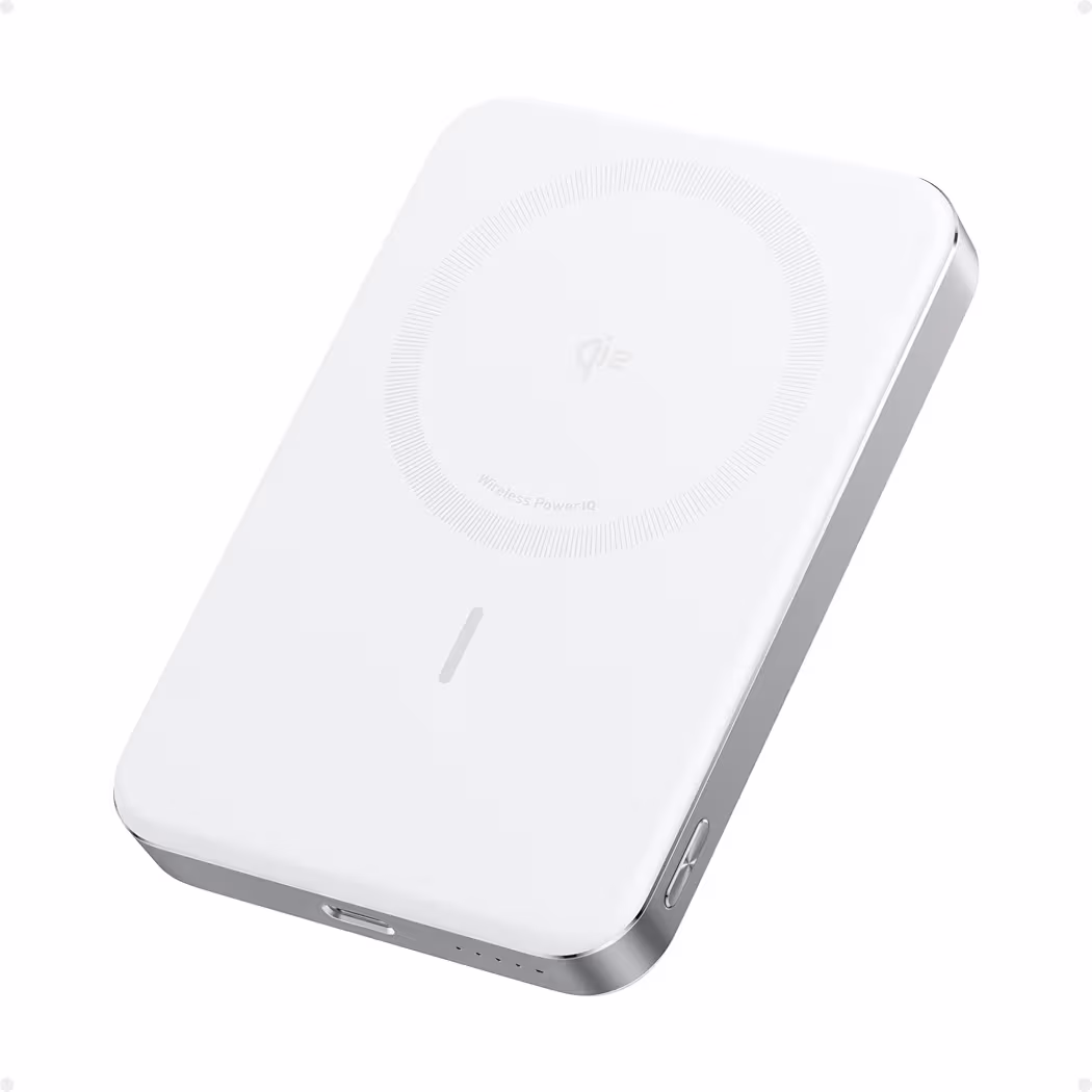 Anker MagGo magnetic power bank attached to Galaxy S26 Ultra during travel