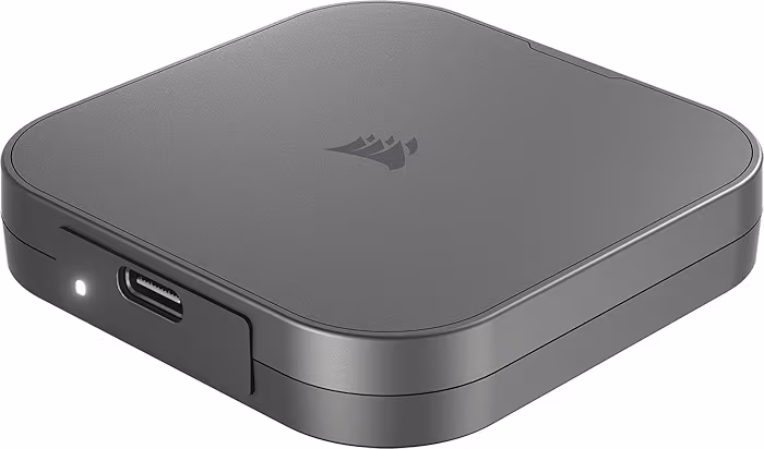CORSAIR EX300U external SSD connected to Galaxy S26 Ultra for large file transfers