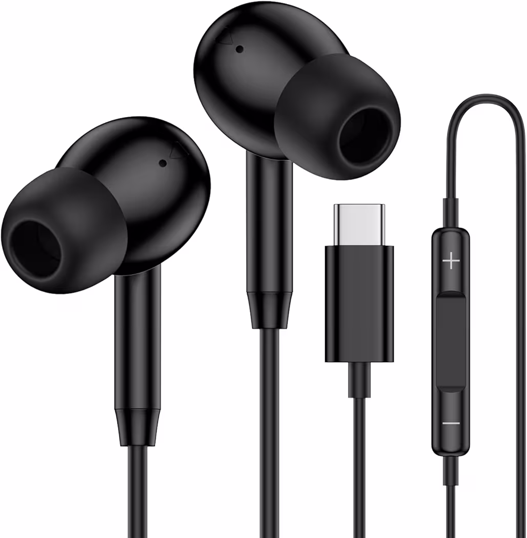 USB-C Samsung earbuds connected to Samsung Galaxy A16
