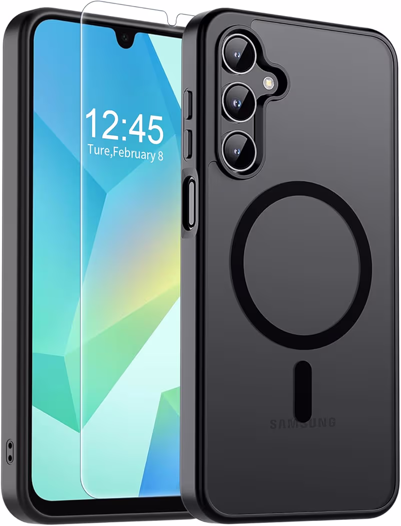 SUPFINE Magnetic Samsung Galaxy A16 case compatible with camera lens protectors