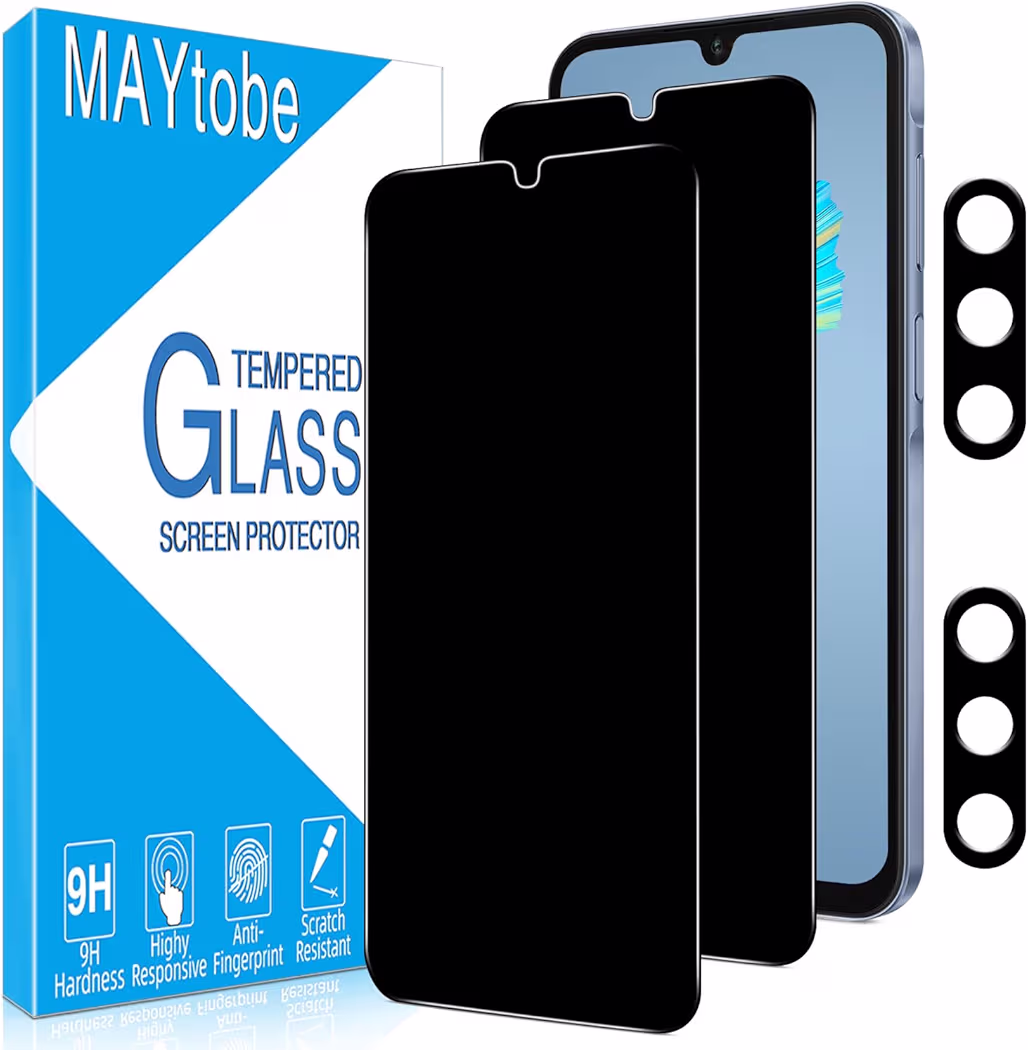 MAYtobe privacy screen protector and camera lens protector bundle for Samsung Galaxy A16