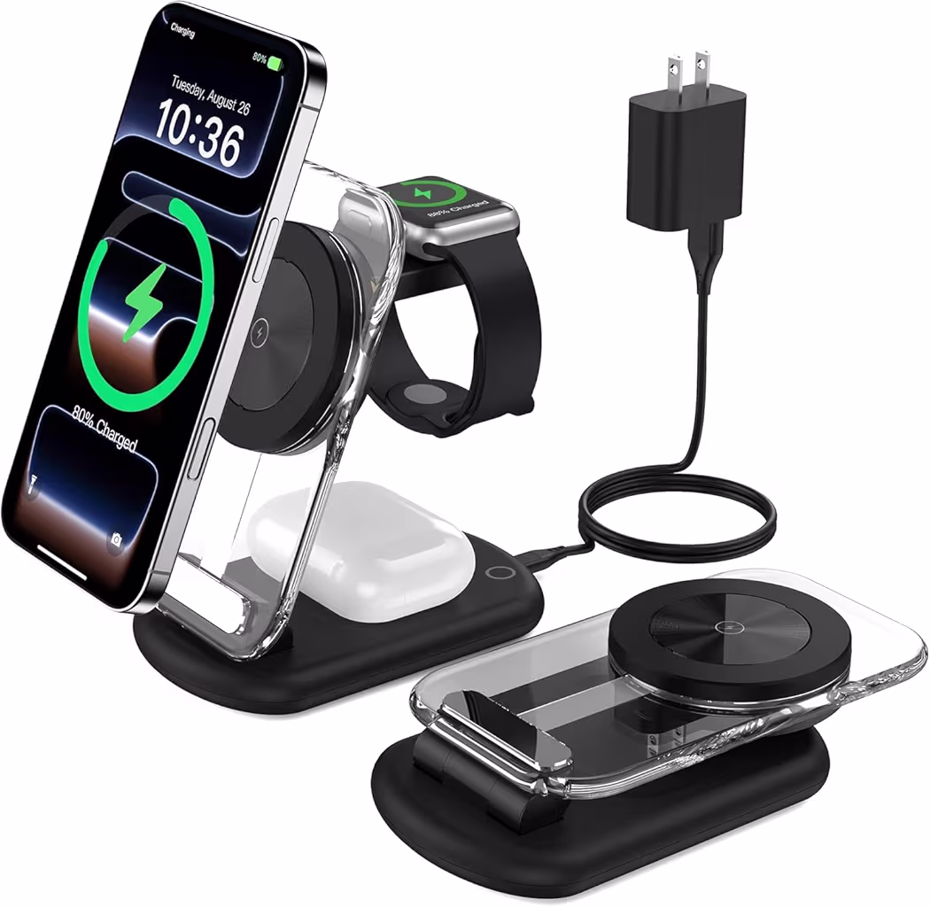3 in 1 magnetic charging station for iPhone Apple Watch and AirPods