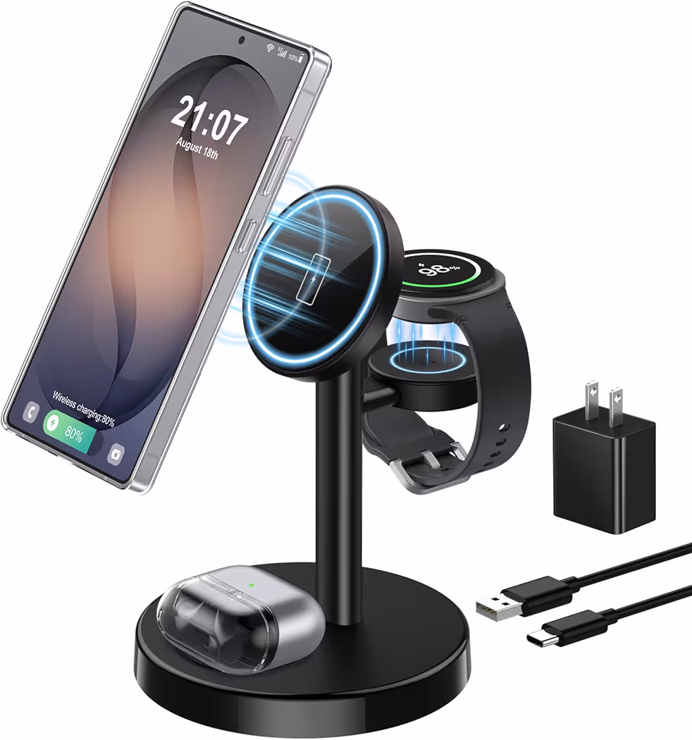 3 in 1 magnetic charging station for Samsung devices