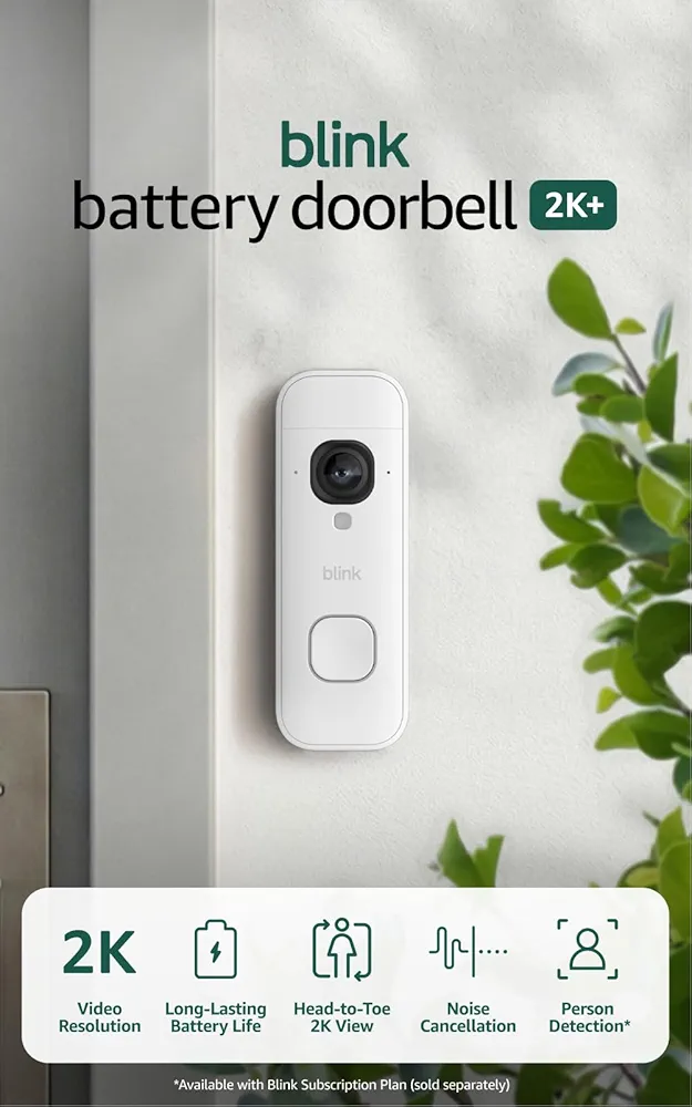 Blink Battery Doorbell 2K Plus