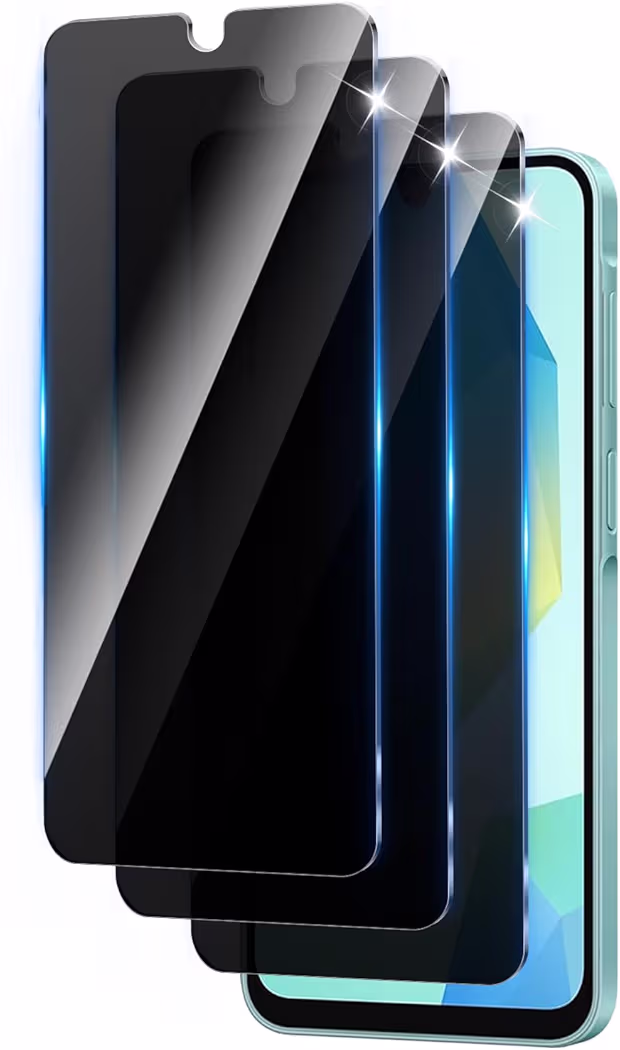 LZAYN 3 Pack privacy screen protector for Samsung Galaxy A16 with anti-spy tempered glass design