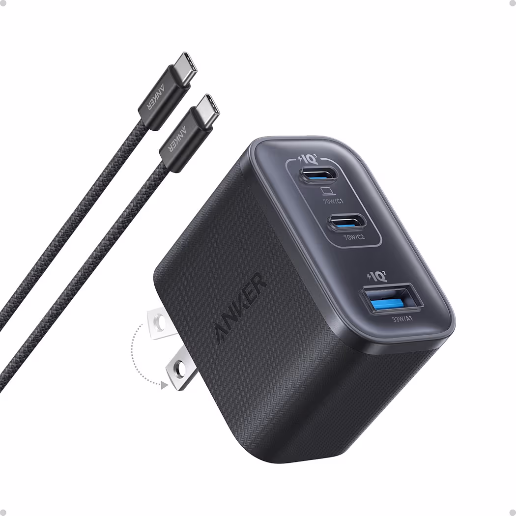Anker Nano 70W USB-C charger for iPhone 17 Pro Max and multiple devices