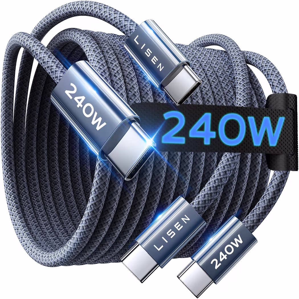 LISEN 240W USB-C to USB-C charging cable for iPhone 17 Pro Max