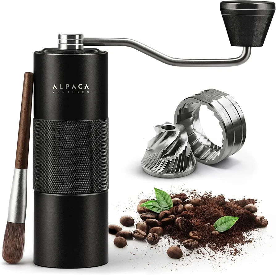 Akirakoki wooden manual coffee grinder with cast iron burrs