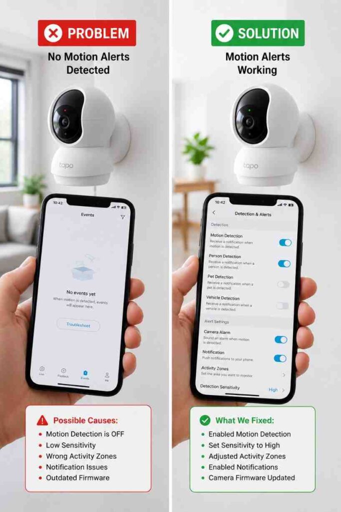 Common reasons a Tapo camera stops detecting motion