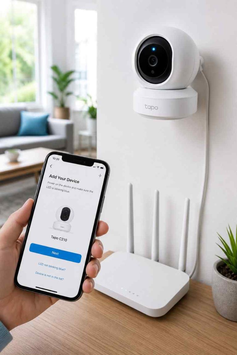 Tapo camera manual setup without QR code using smartphone and Wi-Fi connection