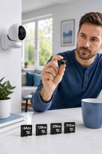 Tapo camera with 64GB 128GB 256GB and 512GB microSD card storage options