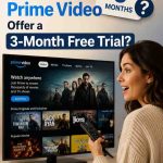 Does Amazon Prime Video offer a 3-month free trial displayed on a smart TV with streaming interface