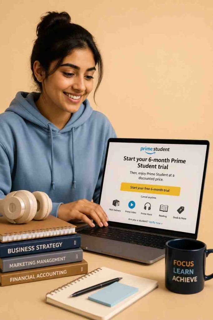 Student signing up for Amazon Prime Student free trial