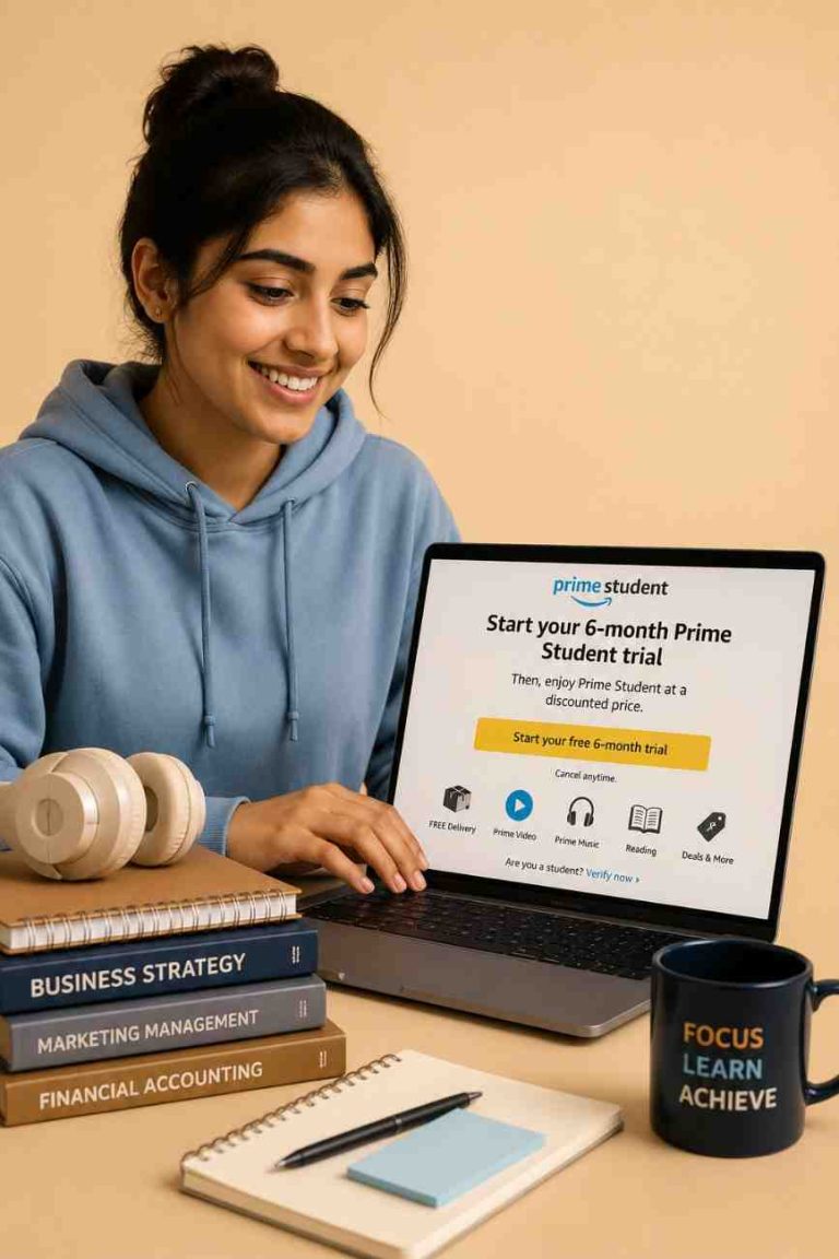 Student signing up for Amazon Prime Student free trial