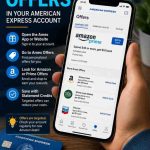 User checking Amazon Prime promotional offers in the American Express mobile app.
