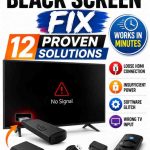 Fire TV Stick black screen fix showing HDMI connection and troubleshooting steps.