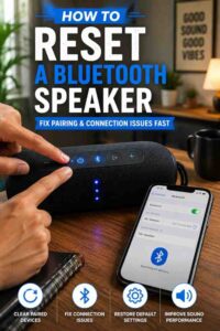 How to reset a Bluetooth speaker using the power and Bluetooth buttons