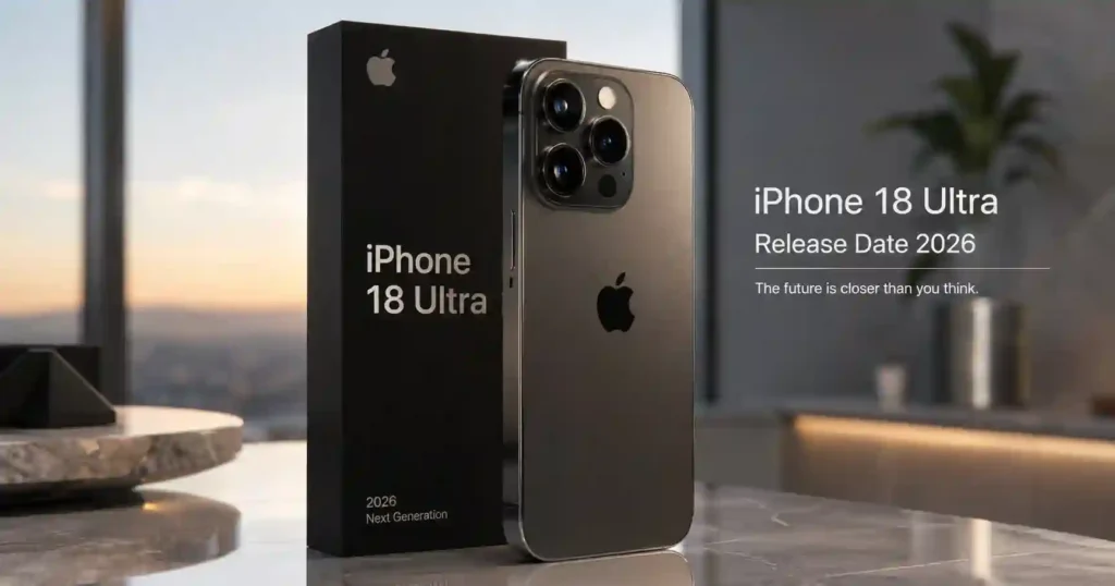 iPhone 18 Ultra release date 2026 shown beside its rumored retail box