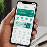 Is OPay going on break in September 2026 shown on an OPay app screen on a smartphone